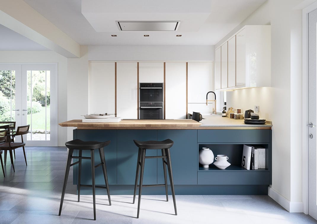 Porter Handleless Hartforth blue & Gloss Porcelain